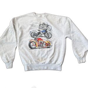 Flaw Motorcycle Crewneck Sweatshirt Vintage Stained